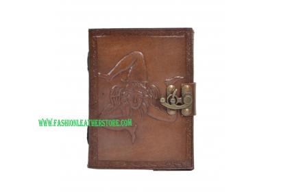 Vintage Handmade Leather Journal New Design Carbon Color Notebook